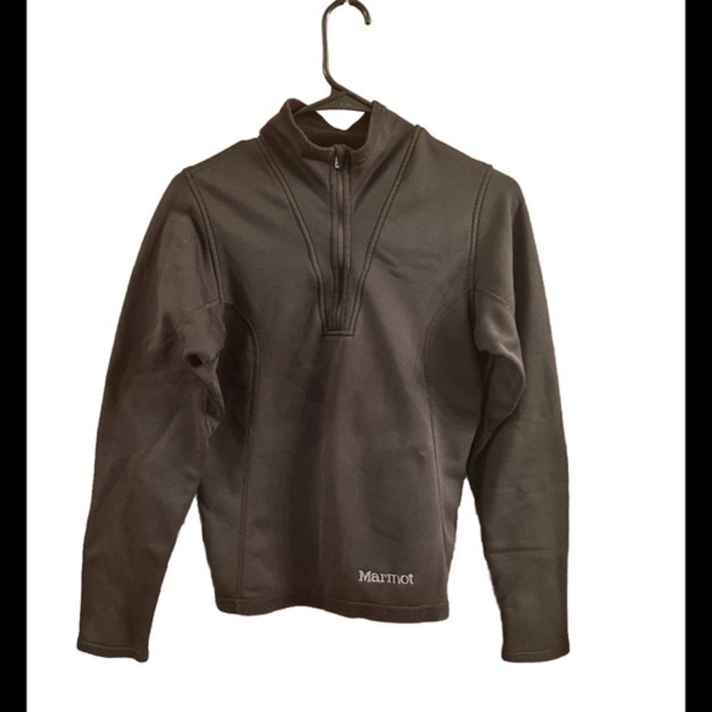 Marmot black half‎ zip pullover base layer fleece lining women’s size medium.